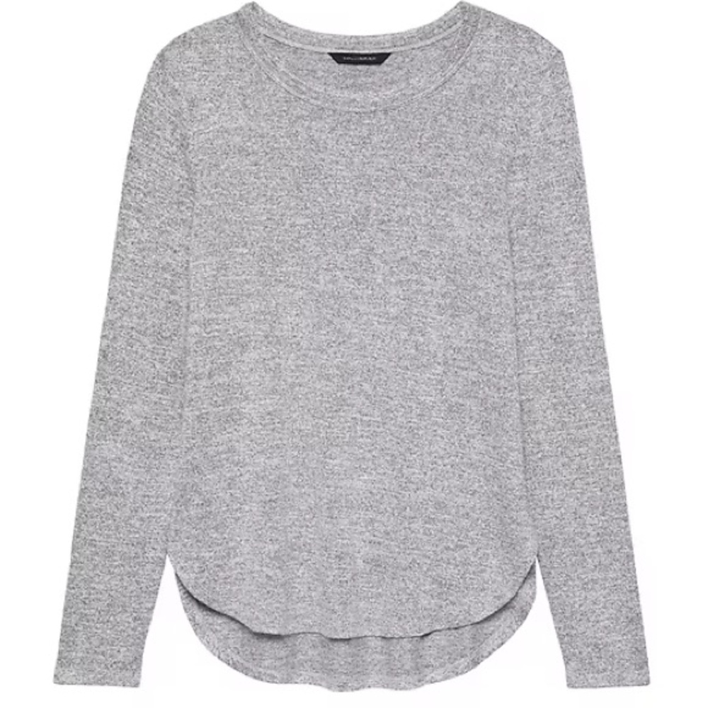 Banana Republic Luxespun Gray Long Sleeve Tee